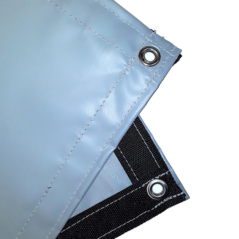 18 oz Heavy Duty Gray Coated Vinyl Fire Retardant Tarp by AtlasShield®