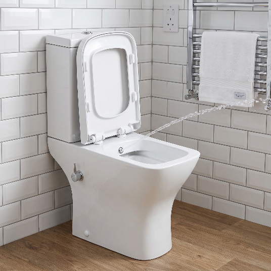 Venice Built-in Bidet Close Coupled Toilet with Cistern & Soft Close Seat - White