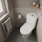 Palma Corner Close Coupled Toilet with Cistern & Soft Close Seat - White