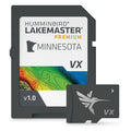 Humminbird LakeMaster Premium VX Chips card for Minnesota lakes with detailed colorful topographic mapping, designed for use in marine electronics and fishing tackle systems.