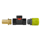 Hose Connector Lime with In-Line BSPF Valve and 19mm Brass Barb