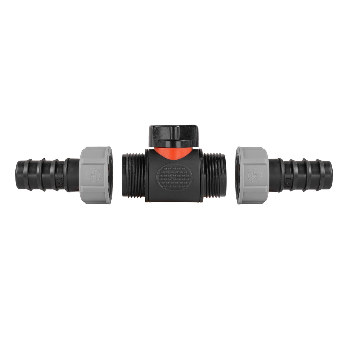 In-Line BSPM Valve with 2 x 20mm Barbed Straight Connectors