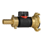 13mm Brass Barb with In-Line BSPM Valve and Geka Type Connector