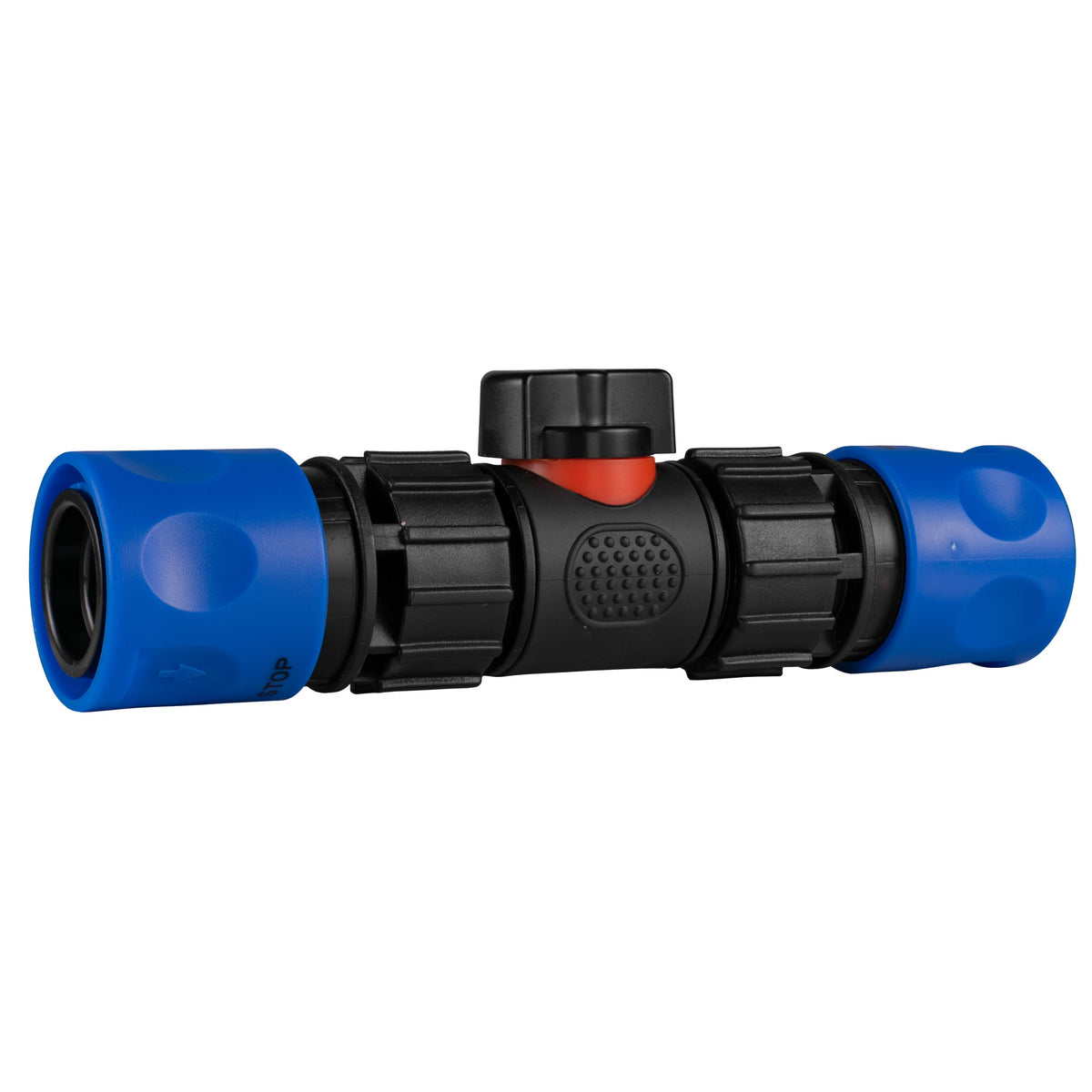 In-Line BSPM Valve with 2 x Hose Connectors Blue