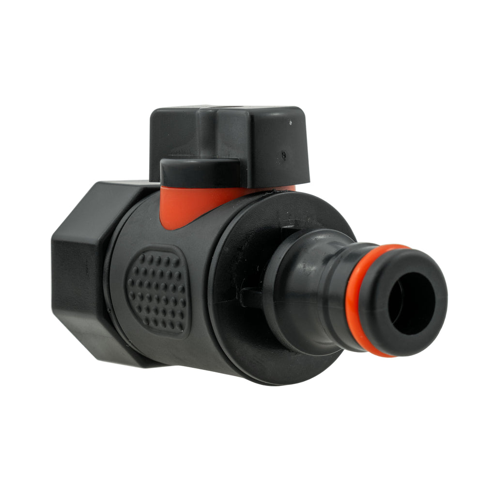 16mm Barbed Straight with BSPF-Quick Connect Valve & Hose Connector Black Soft