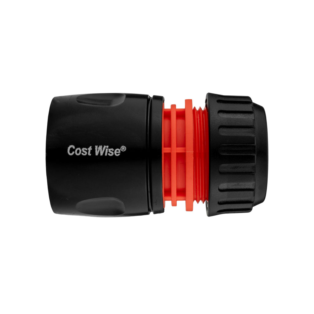 Female Hose Connector, 1/2" or 5/8" Hose, Black/Orange