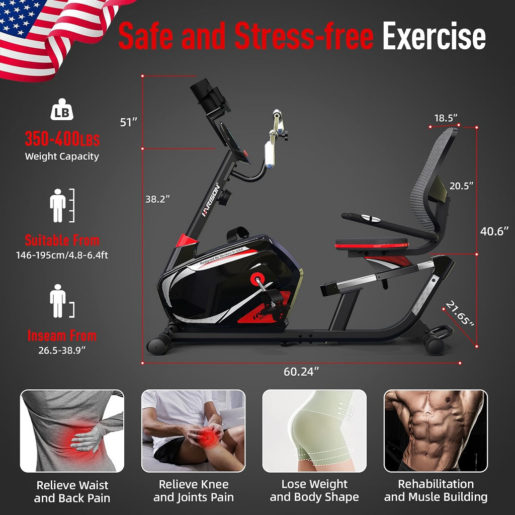 Harison Sharp Series HR-Recumbent Exercise Bike With Arm Exerciser
