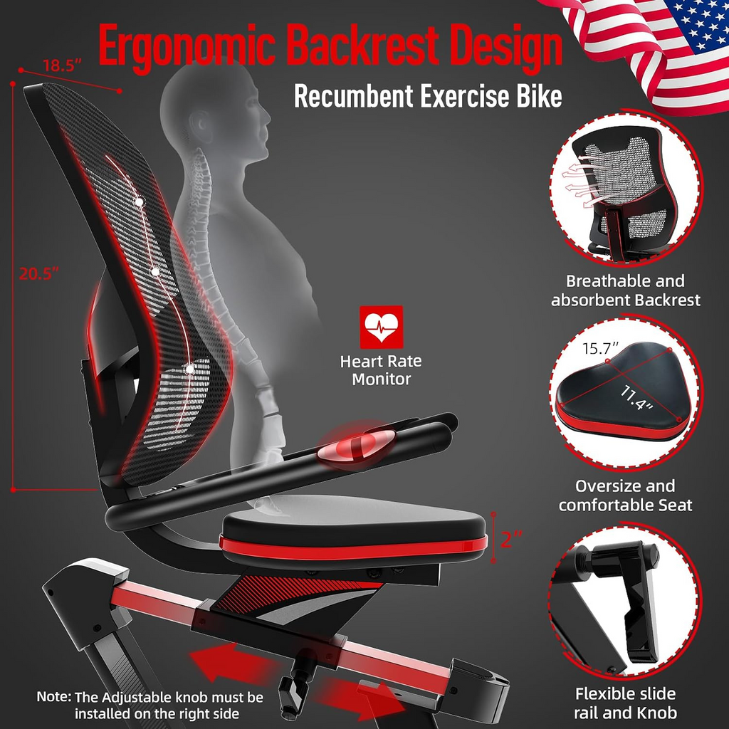Harison Sharp Series HR-Recumbent Exercise Bike With Arm Exerciser