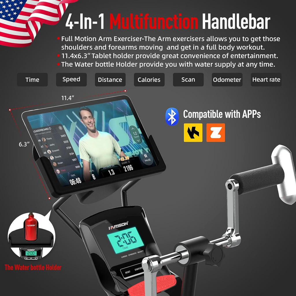 Harison Sharp Series HR-Recumbent Exercise Bike With Arm Exerciser