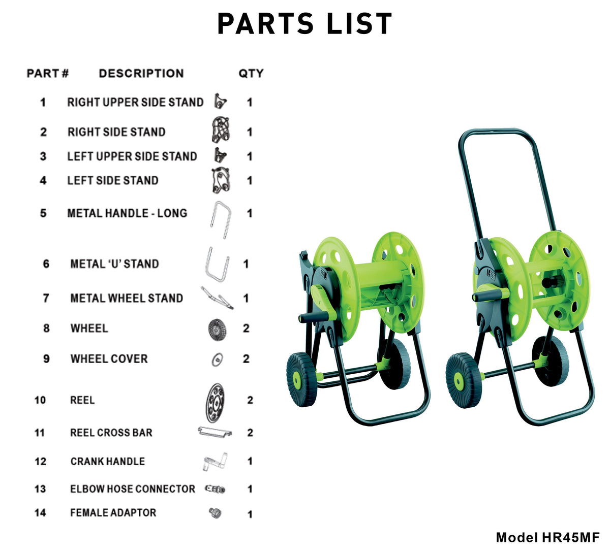 Hose Cart for 45m 1/2" Garden Hose CW