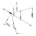 Raid Ghost Wire Next Level fishing lure with multiple reflective blades on wire arms designed to attract musky and other predatory fish in freshwater fishing.
