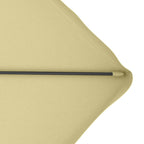 2.5m Square Patio Double Top Cantilever Umbrella with Cross Base and Ruffles, Beige