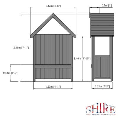 Hebe Arbour - 4ft x 2ft (Pressure Treated)