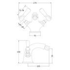 Hex White Mono Bidet Mixer Tap
