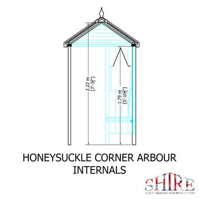 Honeysuckle Corner Arbour - 4ft x 4ft (Pressure Treated)