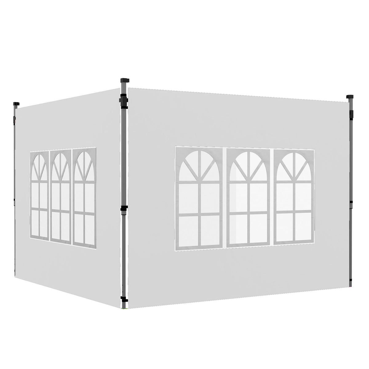 Gazebo Side Panels for 3x3(m) or 3x4(m) Pop Up Gazebo, 2 Pack Sides Replacement, White