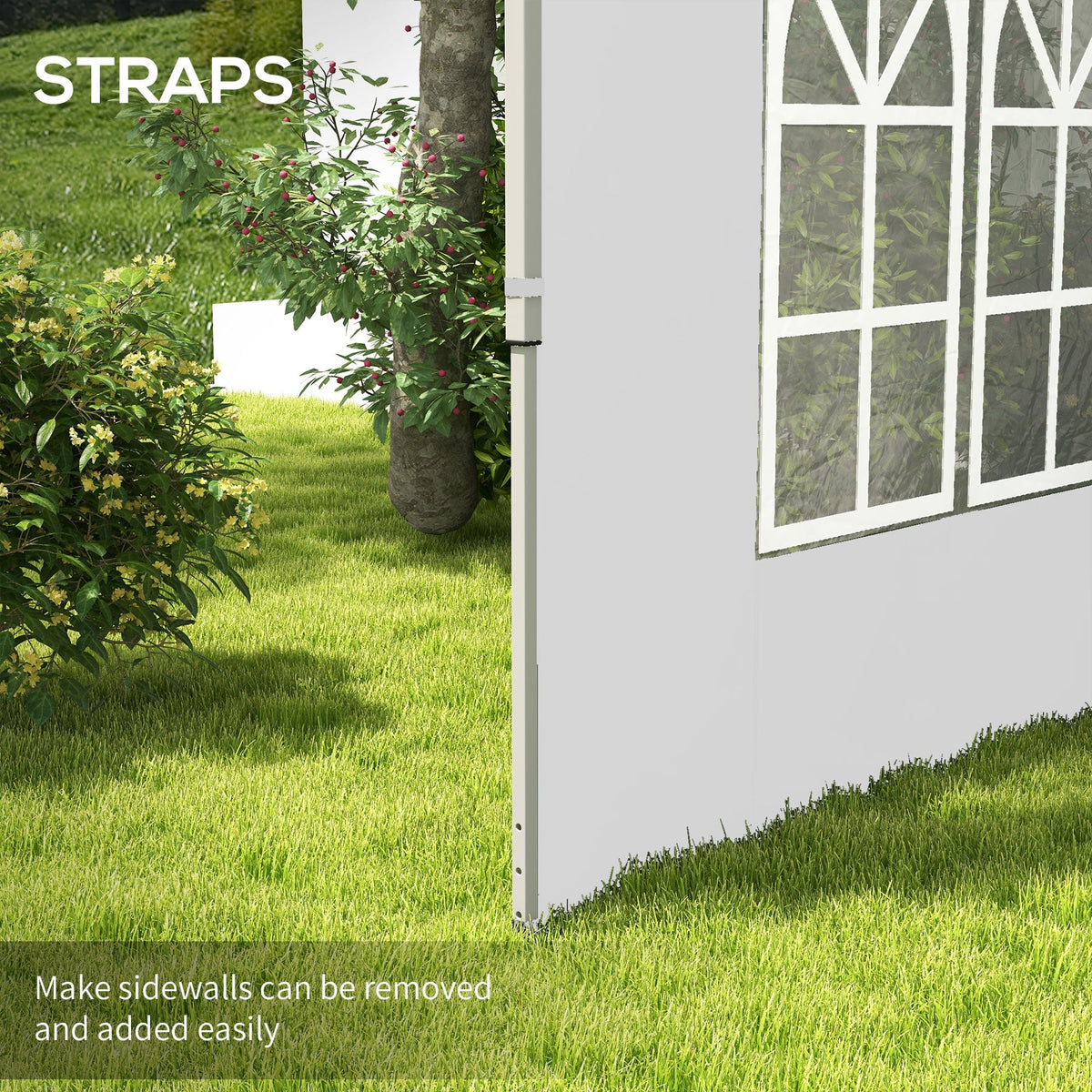 Gazebo Side Panels for 3x3(m) or 3x4(m) Pop Up Gazebo, 2 Pack Sides Replacement, White