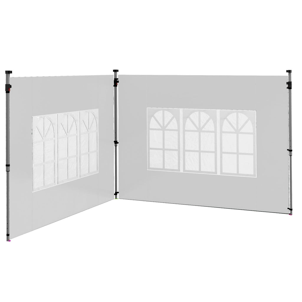 Gazebo Side Panels for 3x3(m) or 3x4(m) Pop Up Gazebo, 2 Pack Sides Replacement, White