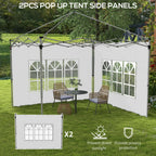 Gazebo Side Panels for 3x3(m) or 3x4(m) Pop Up Gazebo, 2 Pack Sides Replacement, White