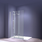 Liv Folding Pivot 6mm Glass Shower Bath Screen - 1400mm x 800mm - Chrome