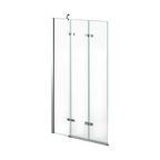 Liv Folding Pivot 6mm Glass Shower Bath Screen - 1400mm x 800mm - Chrome