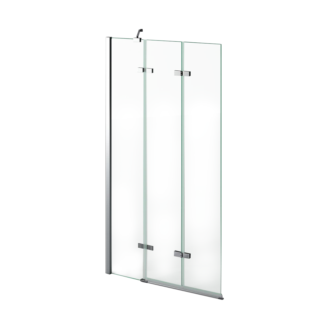 Liv Folding Pivot 6mm Glass Shower Bath Screen - 1400mm x 800mm - Chrome