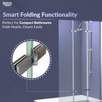 Liv Folding Pivot 6mm Glass Shower Bath Screen - 1400mm x 800mm - Chrome