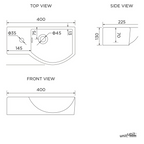 Nio Clockroom Wall Hung Basin - 1 TH - White
