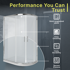 Solis 6mm Glass Sliding Door Offset Quadrant Shower Enclosure - Chrome