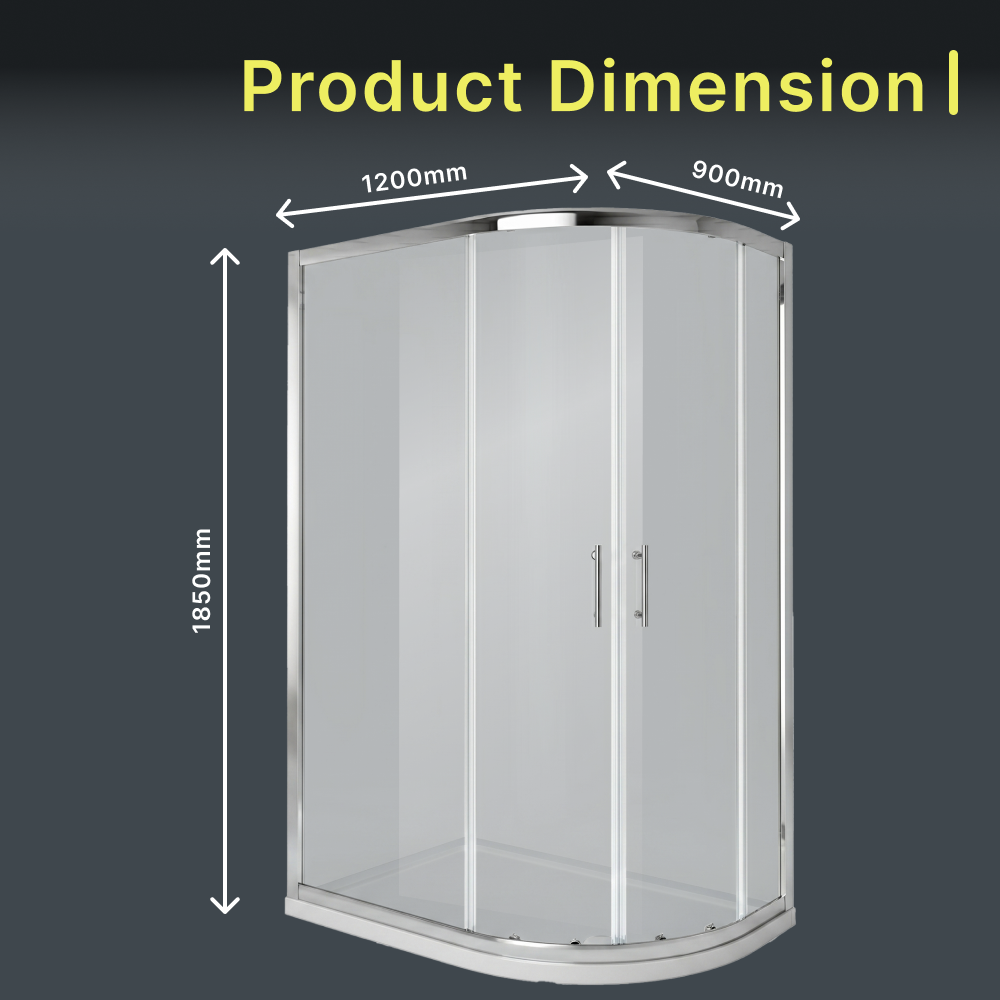 Solis 6mm Glass Sliding Door Offset Quadrant Shower Enclosure - Chrome