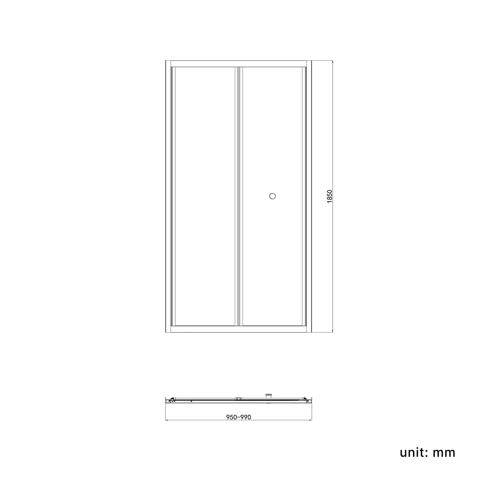 Vesper 4mm Glass Bi-Fold Shower Door - Chrome