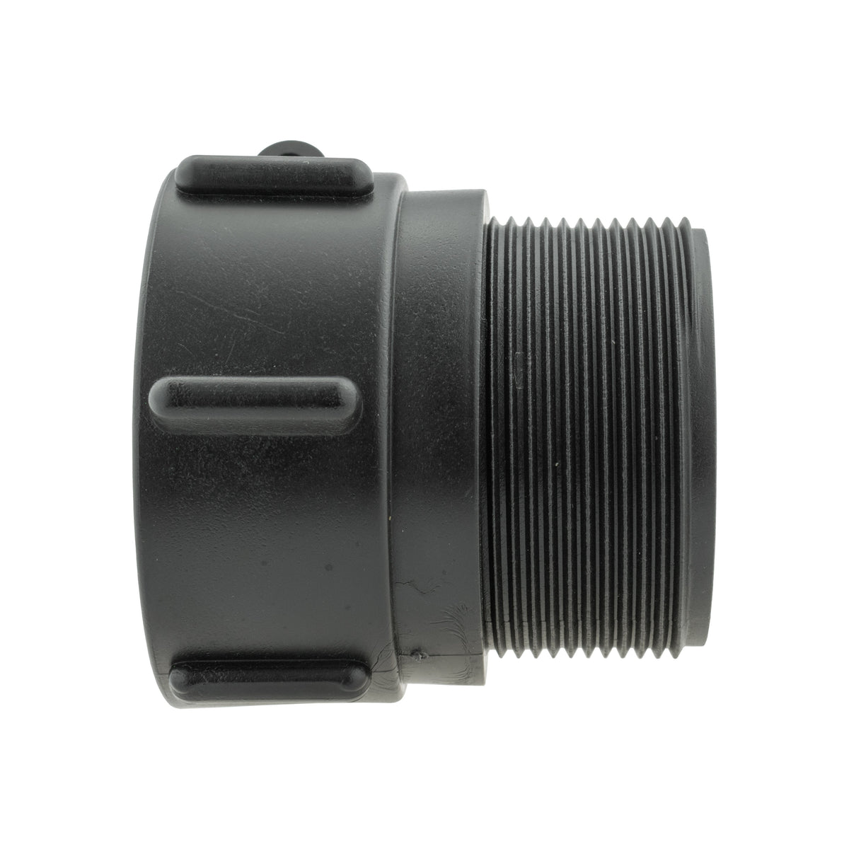 IBC 2” S60X6 Cap with Large Plastic Valve, 2” BSP Elbow and 50mm Barb Straight