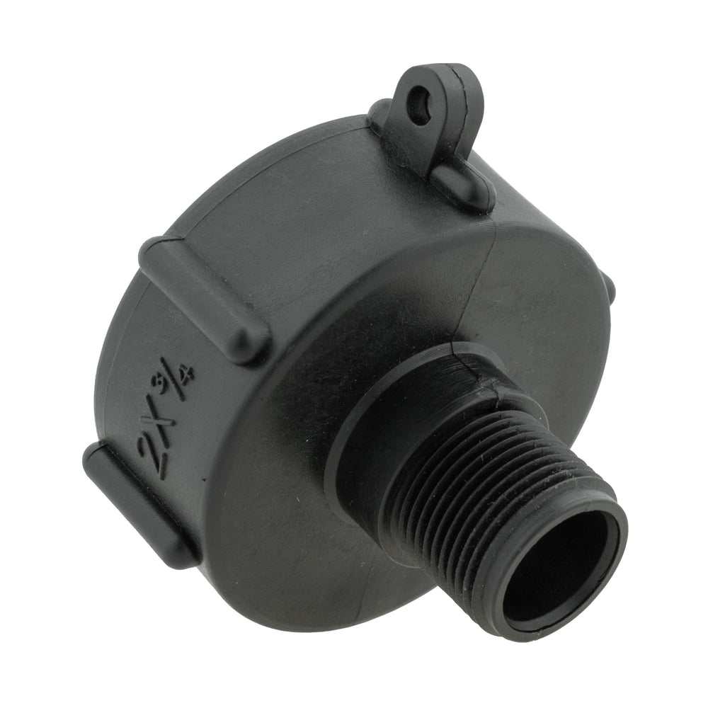 IBC 2” S60X6 Cap with In-Line BSPF Valve and 25mm Brass Barb