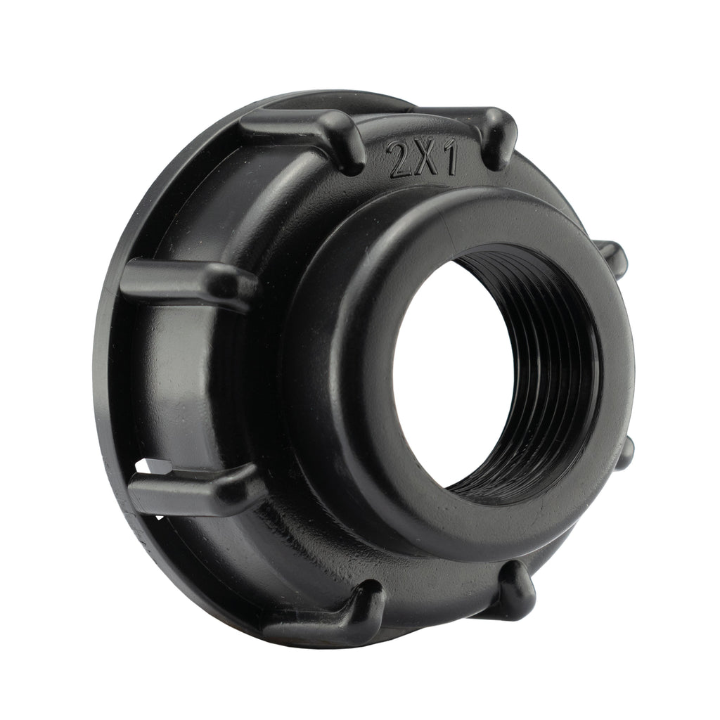 IBC 2” S60X6 Cap with Large Plastic Valve and MDPE Elbow 25mm