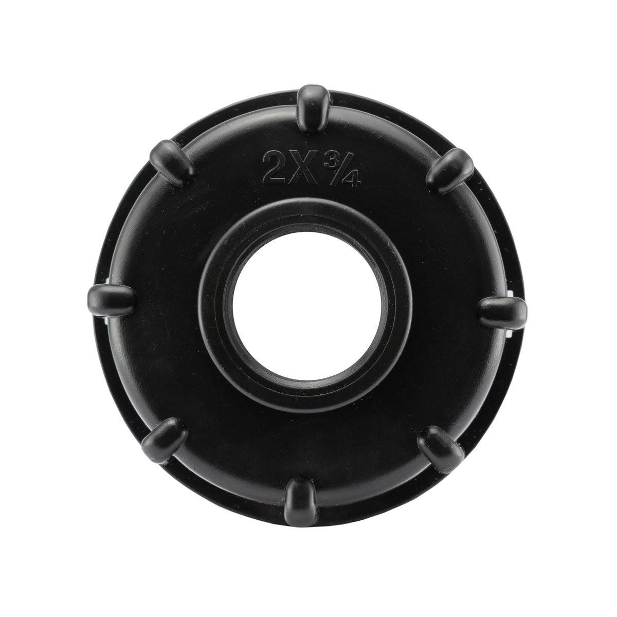IBC 2” S60X6 Cap with Threaded Hose Fitting, Double Male and Hose Connector Lime