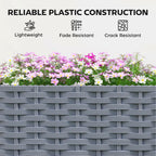 56.3" Self-Watering Planter Box with Trellis and Wheels, Gray