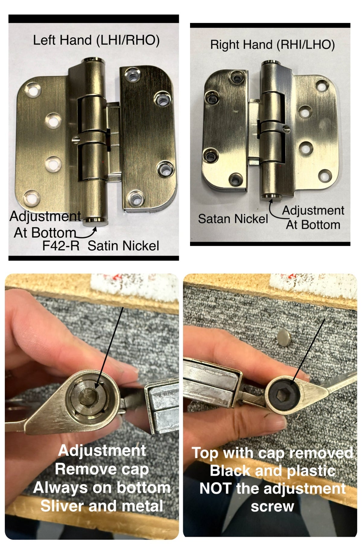 S4011 Hoppe Adjustable  Door Hinge  - Set Hinge- Non Removable Pin