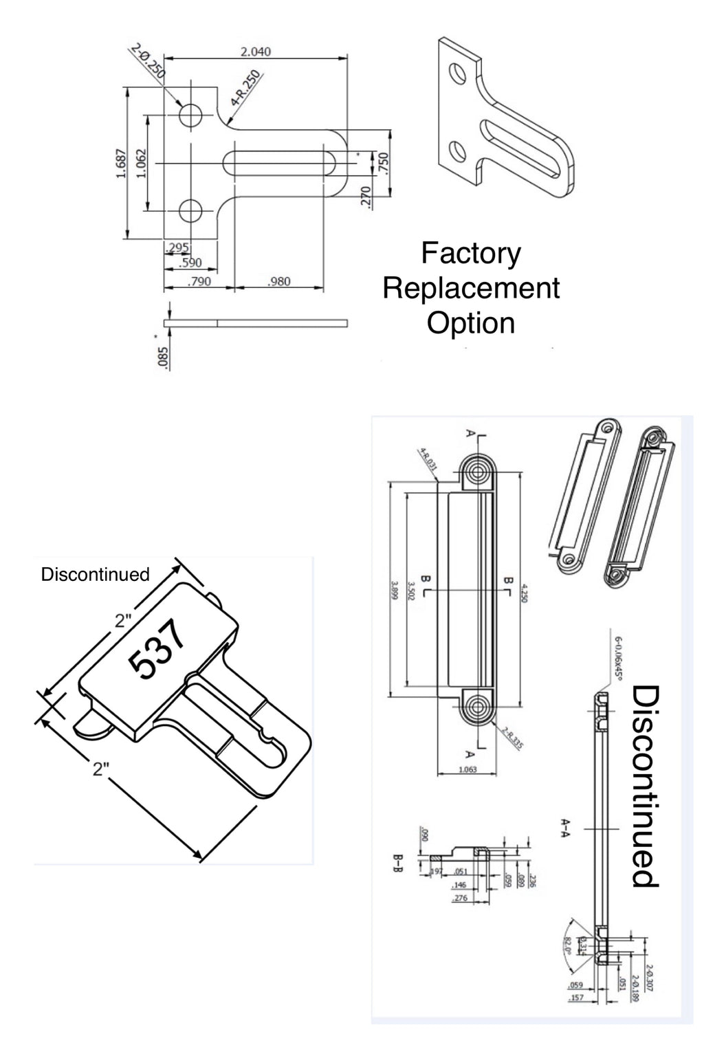 S1155 - Cam for Locking Bar SliverLine 537 replacement attachment option
