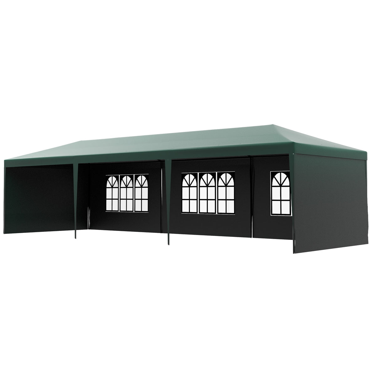 9 x 3 m Patio Gazebo Canopy Tent with Removable Walls, for Outdoor Party Wedding, Green