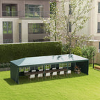 9 x 3 m Patio Gazebo Canopy Tent with Removable Walls, for Outdoor Party Wedding, Green