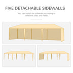 9 x 3 m Patio Gazebo Canopy Tent with Removable Walls, for Outdoor Party Wedding, Green
