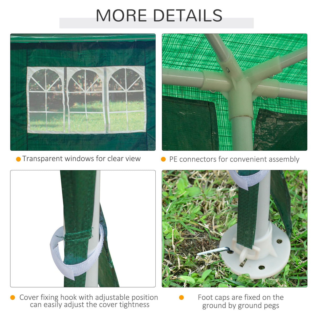 9 x 3 m Patio Gazebo Canopy Tent with Removable Walls, for Outdoor Party Wedding, Green