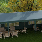 9 x 3 m Patio Gazebo Canopy Tent with Removable Walls, for Outdoor Party Wedding, Green