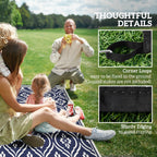 9' x 12' Patio Reversible Outdoor RV Rug with Carry Bag, Gourd Border, White & Blue
