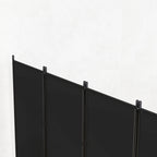 6 Panel Folding Privacy Screen, 5.7FT Tall Room Divider with UV30+ Protection, Black