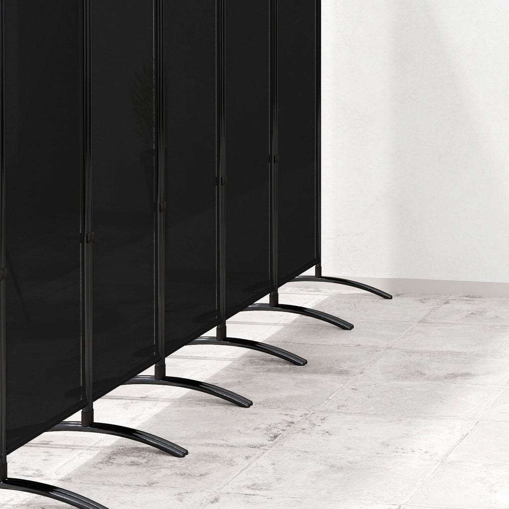6 Panel Folding Privacy Screen, 5.7FT Tall Room Divider with UV30+ Protection, Black
