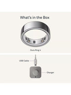 Oura Ring 4 Health & Fitness Tracker Android and IOS Smart Ring - Silver - 6
