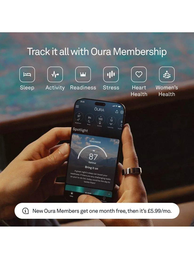 Oura Ring 4 Health & Fitness Tracker Android and IOS Smart Ring - Silver - 6