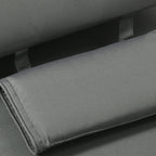 Garden Sun Lounger Cushion Replacement, Sunbed Reclining Chair Pad w/ Pillow, Grey