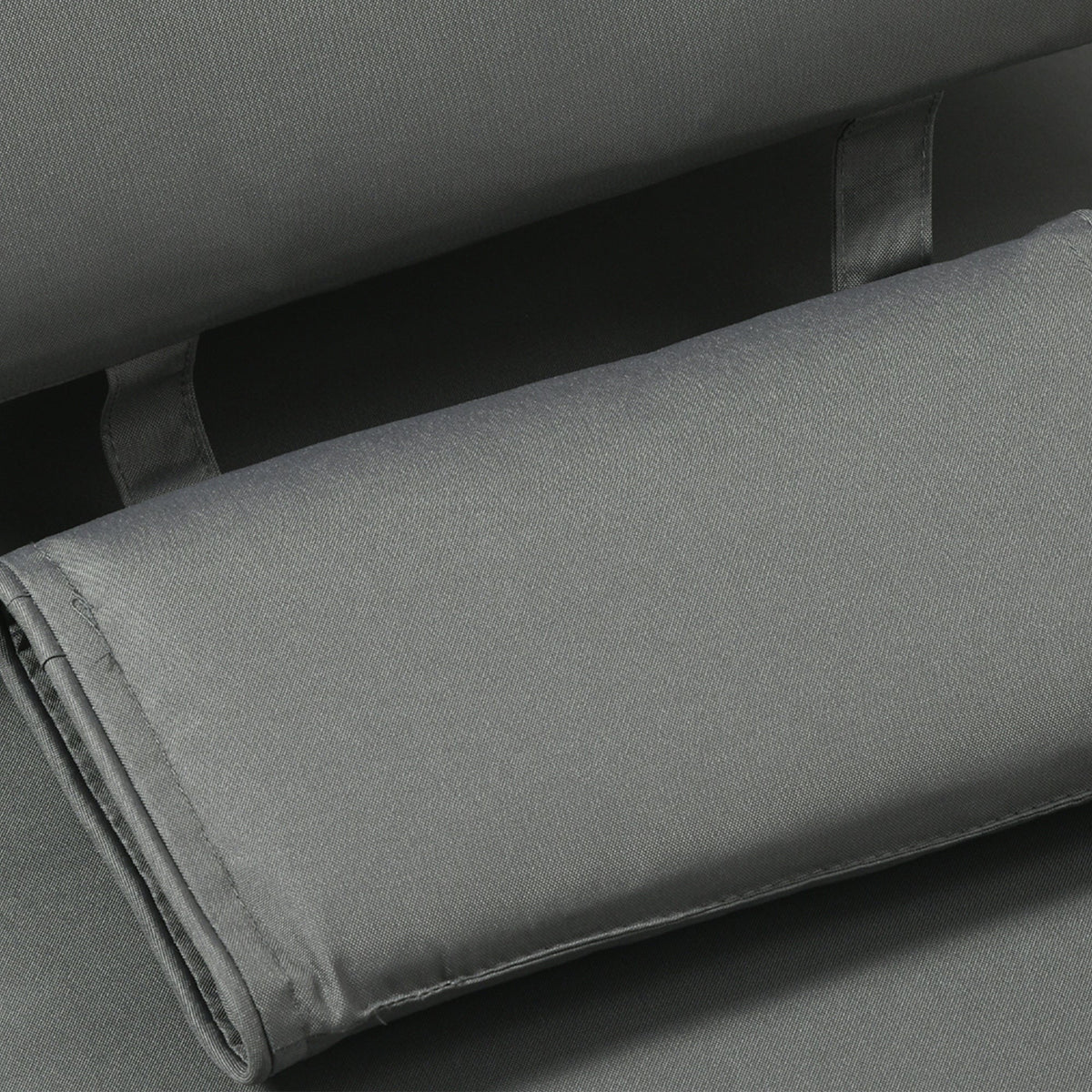 Garden Sun Lounger Cushion Replacement, Sunbed Reclining Chair Pad w/ Pillow, Grey